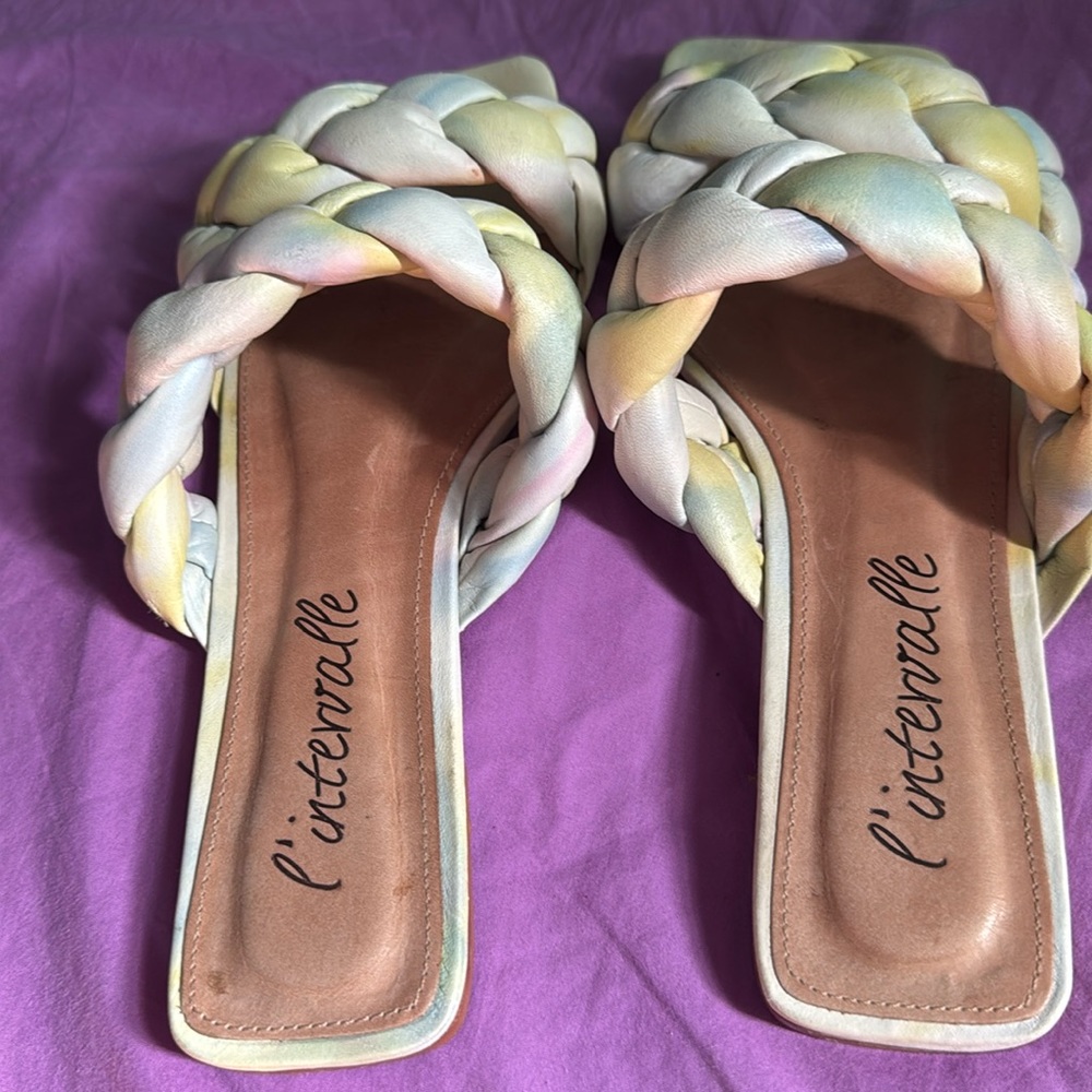 L'INTERVALLE Braided Sandals - Pastel Multicolor. Size 39. - Picture 2 of 6